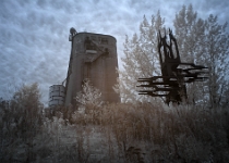 DSC 3168 69 70 edit01  Silo No. 5, Annex B1 looking south in infrared : Infrared, Montreal